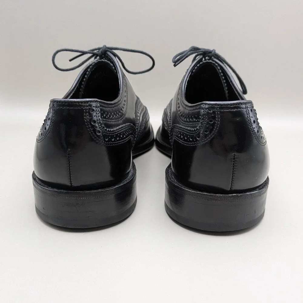 Florsheim Mens Black Leather Wingtip Brogue Oxford Dress Shoes 70018 Sz 8 D